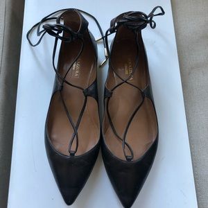Aquazzura leather lace flats